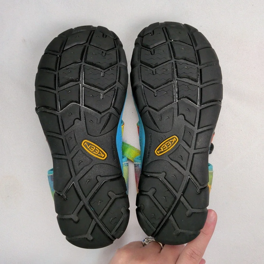Keen Seacamp II CNX Rainbow Tie Dye Sandals Kids 3 Granola Girl Water Shoe‎